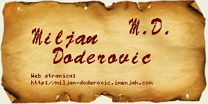 Miljan Doderović vizit kartica